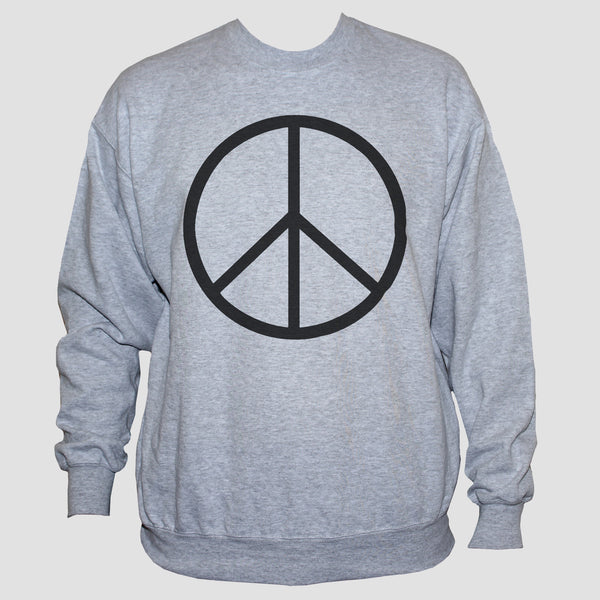Peace Sign-Symbol Sweatshirt Anti War Political Activist Pacifist Sweater Grey