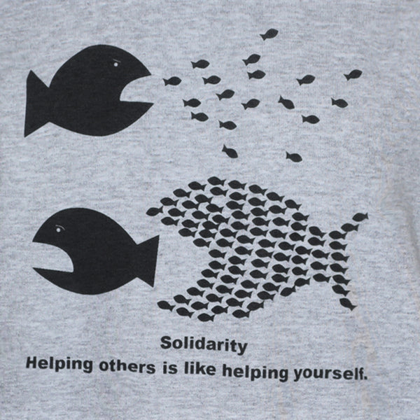 Solidarity Political T shirt Left Wing Protest Socialist Activist Unisex Grey Tee