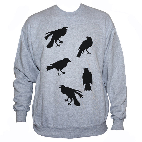 Crows Ravens Gothic Retro Style Graphic Sweatshirt