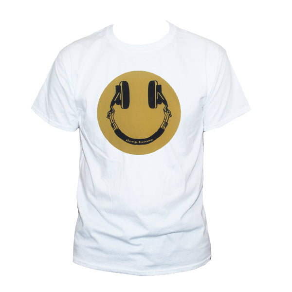 House Music Fan "Headphones Smiley" Retro Style T shirt