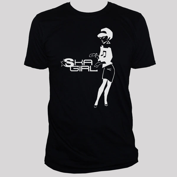 Rude Girl Ska Two Tone Retro Style Graphic T shirt Black