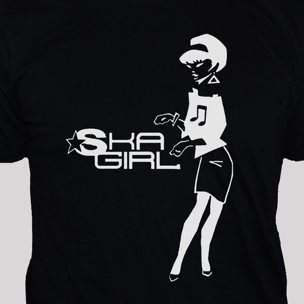 Rude Girl Ska Two Tone Retro Style Graphic T shirt black