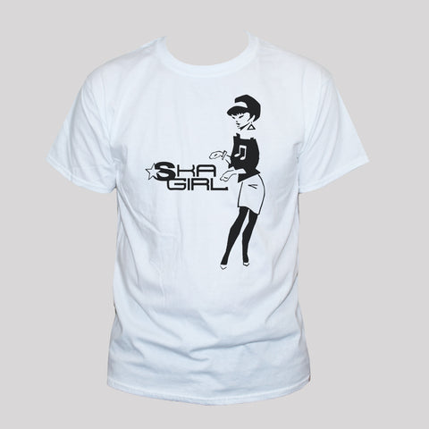 Rude Girl Ska Two Tone Retro Style Graphic T shirt White