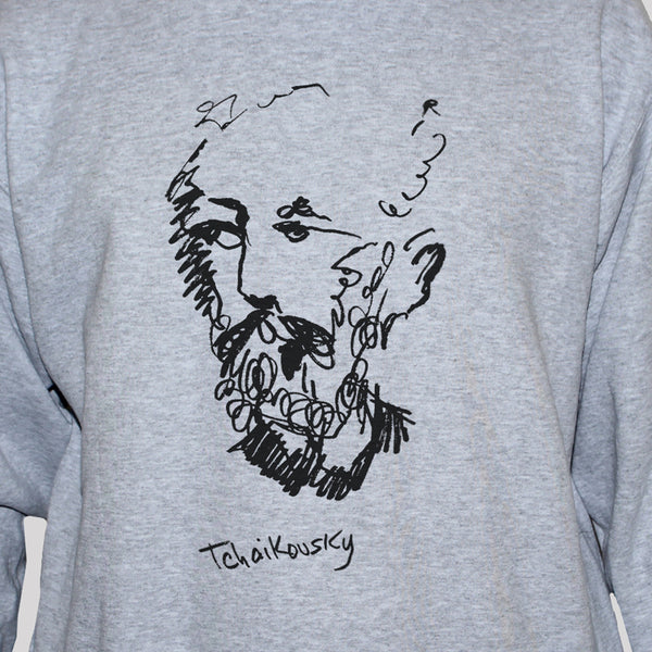 Tchaikovsky T shirt Art Style Graphic Tee Grey