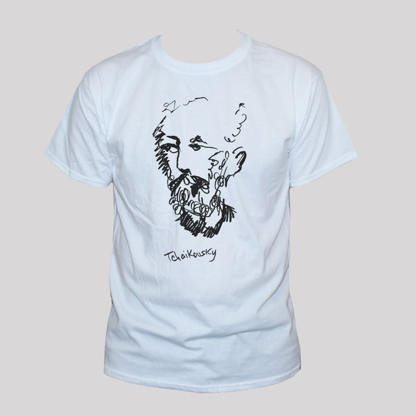 Tchaikovsky T shirt Graphic Musician Artist Unisex Tee White
