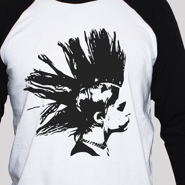 Punk Mohawk Girl T shirt 3/4 Sleeve