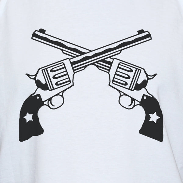 Two Crossed Guns/Revolvers Outlaw Rebel Cowboy Style T shirt Vest