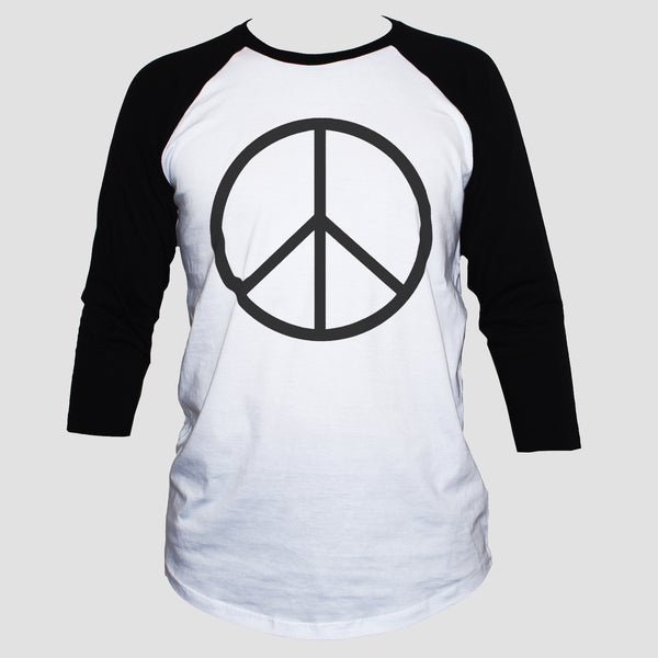 Peace Sign-Symbol T shirt Anti War Political Activist Raglan 3/4 Sleeve Top