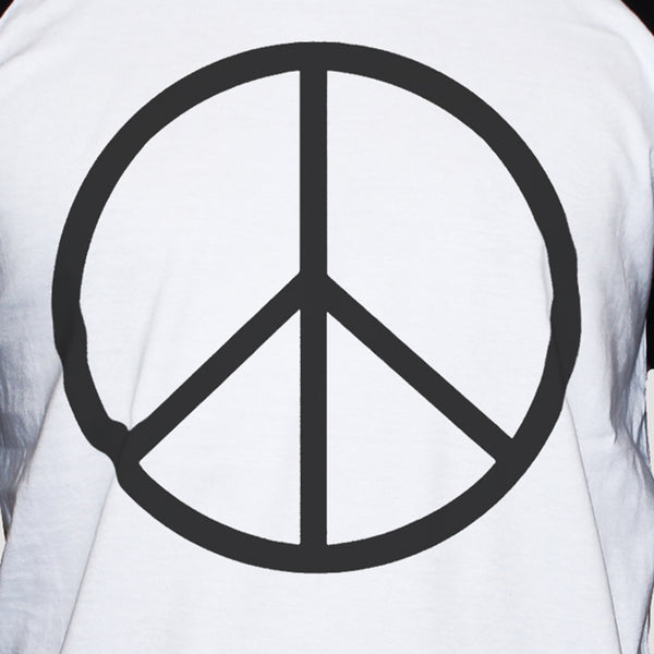 Peace Sign-Symbol T shirt Anti War Political Activist Raglan 3/4 Sleeve Tee Close Up Photo