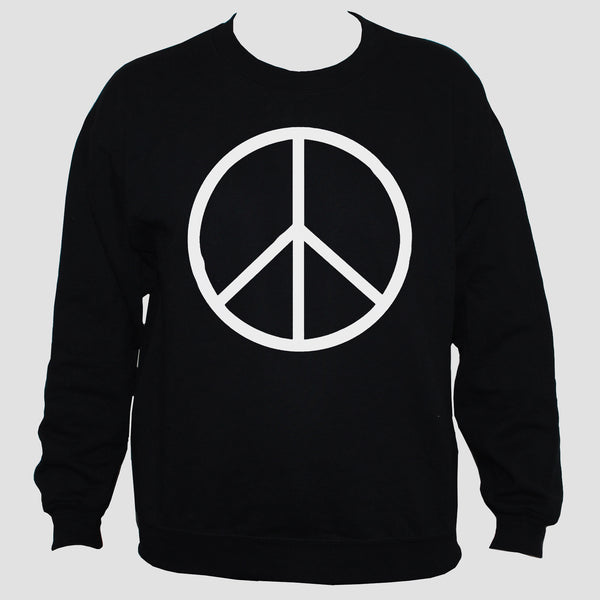 Peace Sign-Symbol Sweatshirt Anti War Political Activist Pacifist Black Sweater