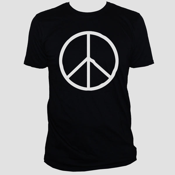 Peace Sign Symbol T shirt/ Political Anti-War Activist Unisex Black Tee
