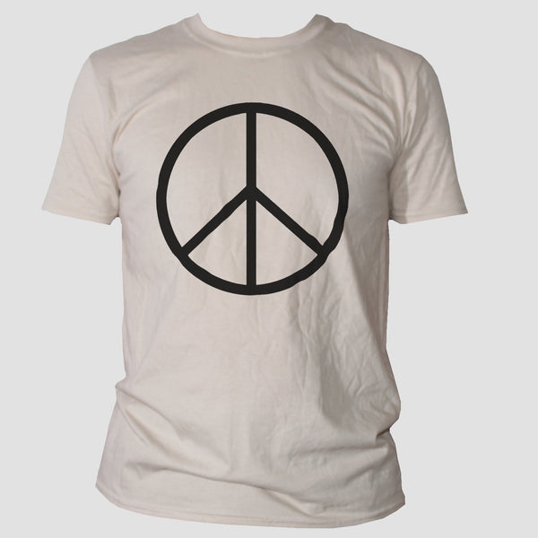 Peace Sign Symbol T shirt/ Political Anti-War Activist Unisex Sand Tee