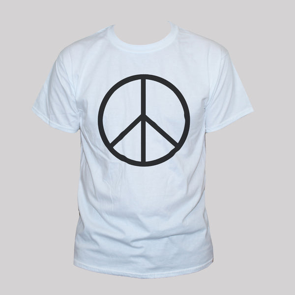 Peace Sign Symbol T shirt/ Political Anti-War Activist Unisex White Tee
