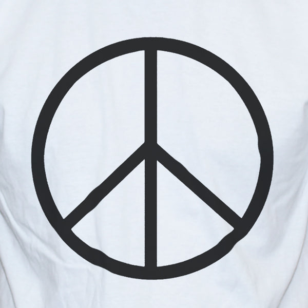 Peace Sign Symbol T shirt/ Political Anti-War Activist Unisex White Tee Close Up