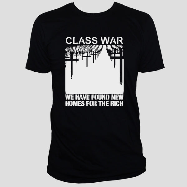 Class War t shirt/ Protest Political Left Wing Rebel Punk Rock Unisex Black Top