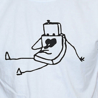Robot love Graphic T shirt Cute Unisex Tee White