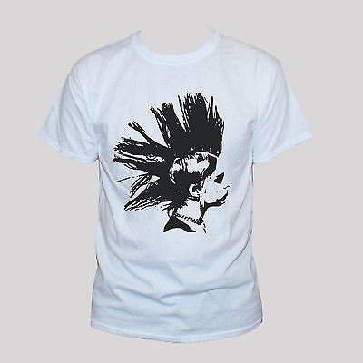 Punk rock  Mohawk Girl Graphic T shirt White