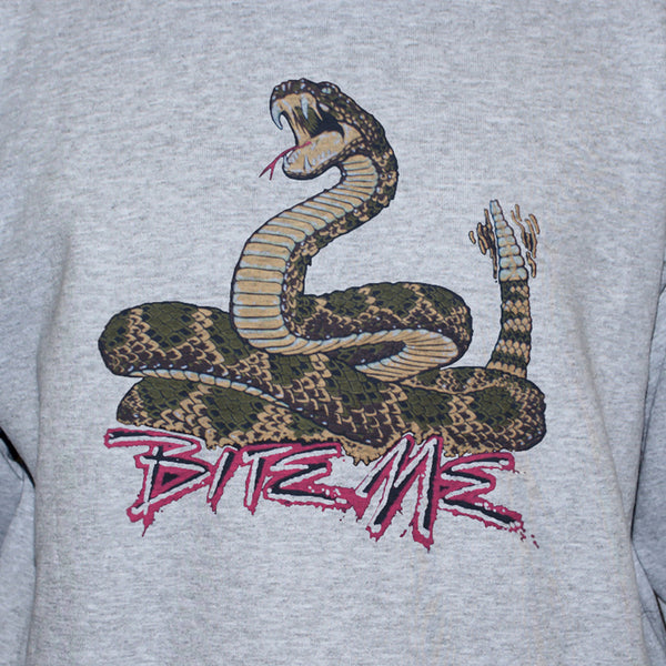 Snake Bite Me T shirt Rebel Rockabilly Retro Graphic Tee Grey