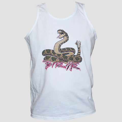 Snake t shirt vest/ biker rockabilly grunge tattoo style white tank top