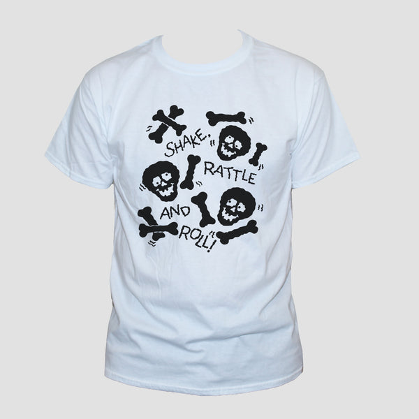 Skulls And Bones Graphic T shirt Black Print On White Tee