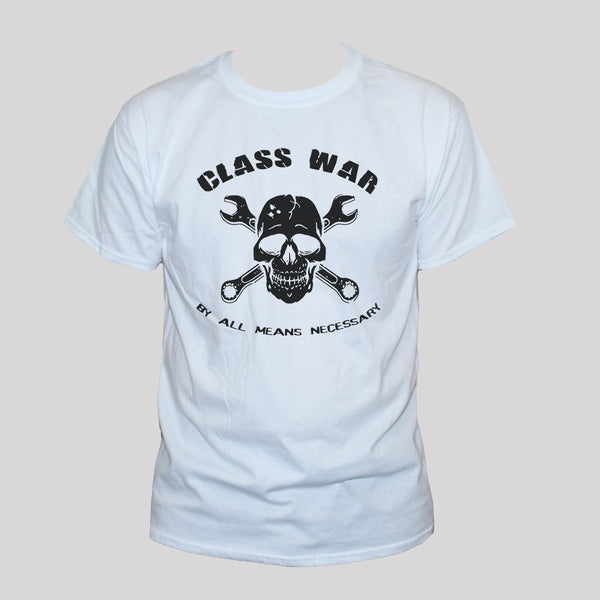 Class war t-shirt political punk rock protest mens/womens white top