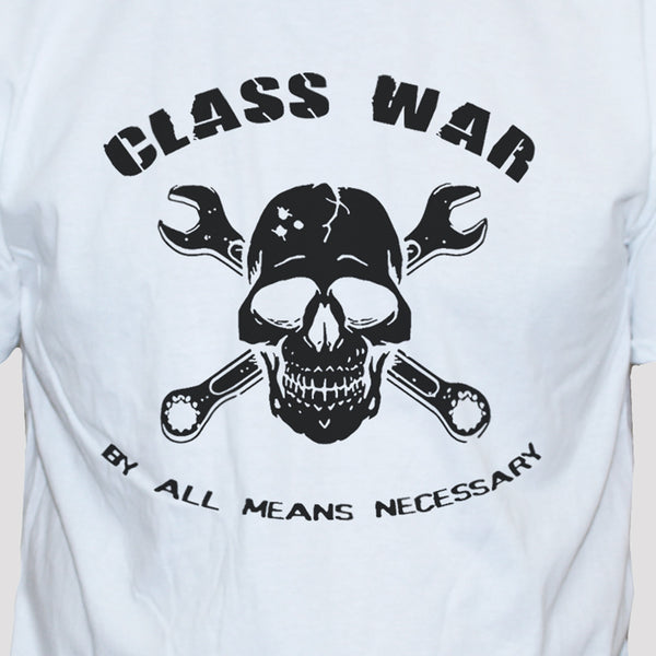 Class war political t-shirt punk rock left wing mens/womens white top