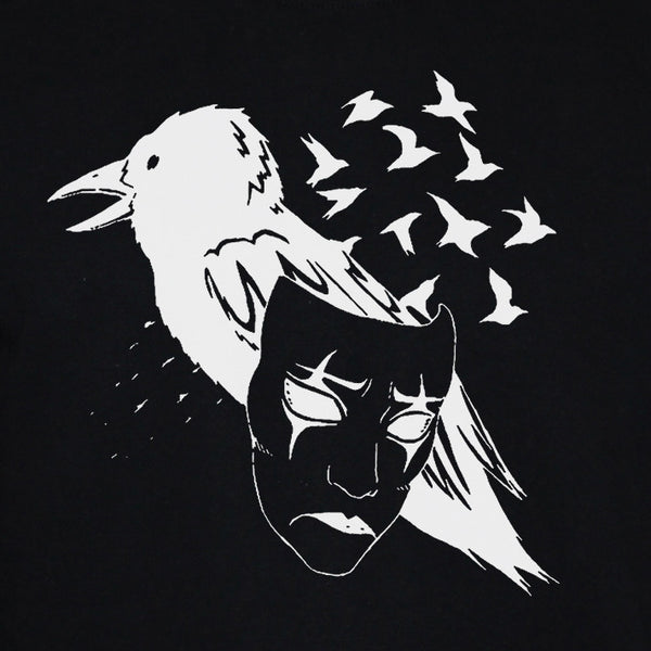 Crow Raven Mask Sweatshirt Art Tattoo Emo Jumper Sweater Black