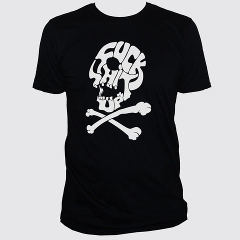 Skull And Bones Rude Punk Rock T shirt Unisex Black