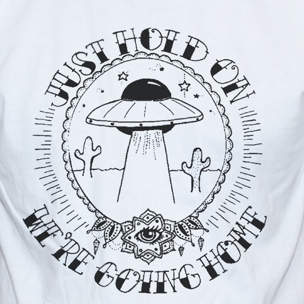 UFO Alien Abduction Funny T shirt White
