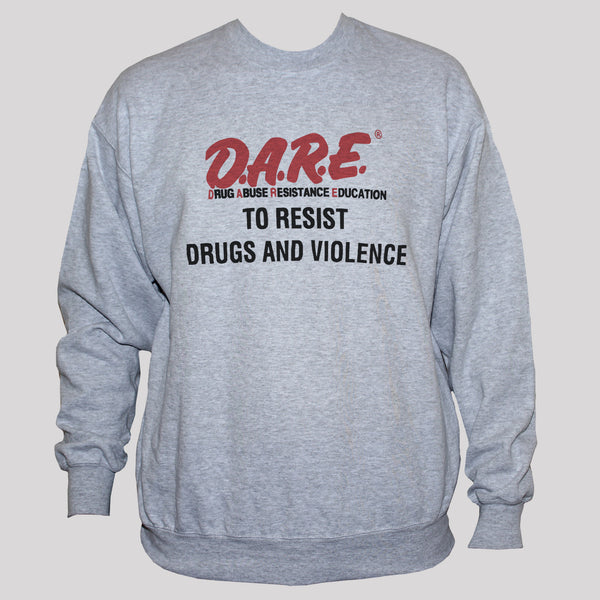Political Protest Anti Drugs/Violence Retro Sweatshirt Grey
