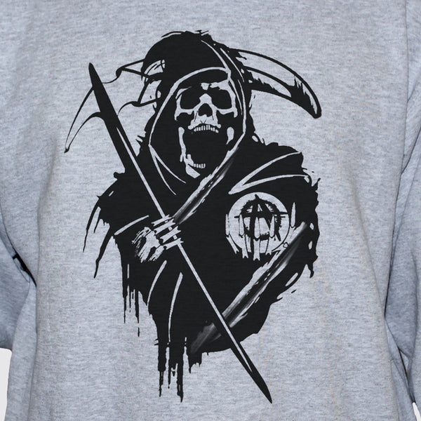 Anarchist Grim Reaper Skull T shirt Goth/Punk Tee