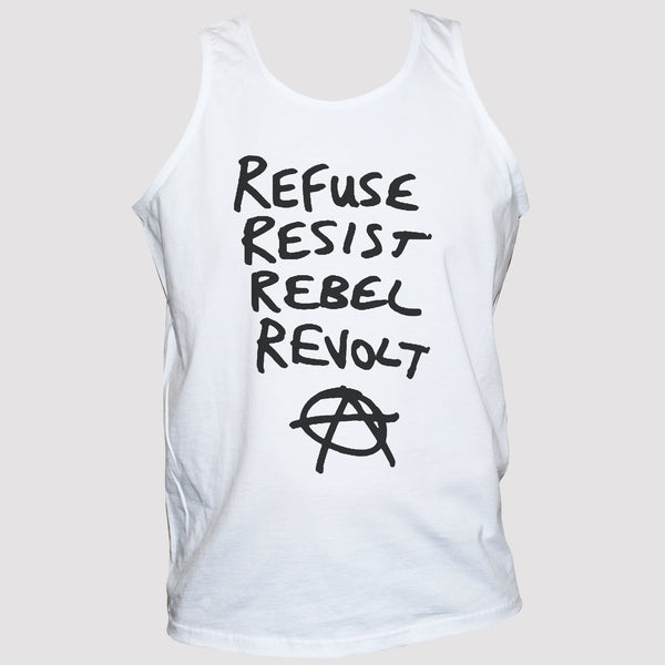 Anarchist Political Protest "Resist Rebel Revolt" T shirt Vest