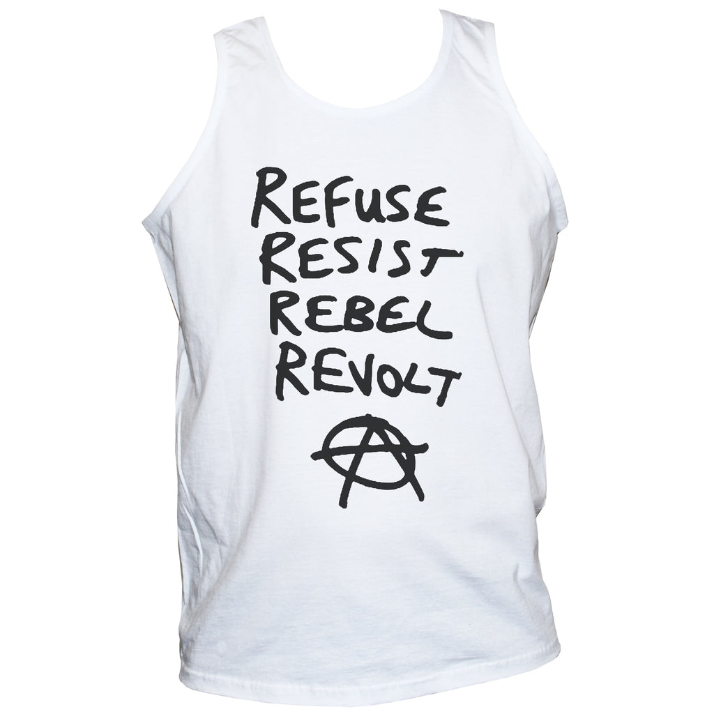 Anarchist Political Protest "Resist Rebel Revolt" T shirt Vest