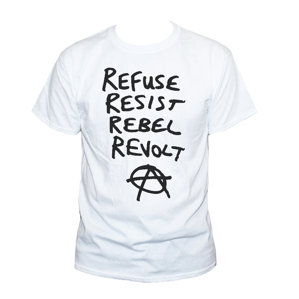 Anarchist Refuse Resist Rebel Revolt Political Protest T shirt