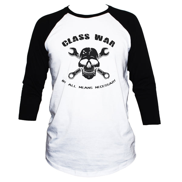Anarchist Class War Political T shirt 3/4 Sleeve Alternative Top