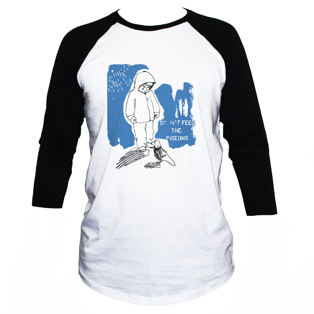 "Don't Feed The Pigeons" Cute Emo Style T shirt 3/4 Sleeve