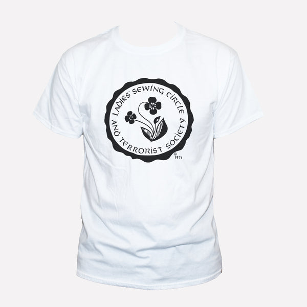 Funny Feminist "Sewing Terrorist Society"  Retro Style T shirt