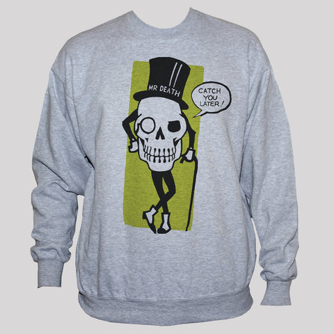Funny Gothic Mr Death Skull Graphic Sweatshirt