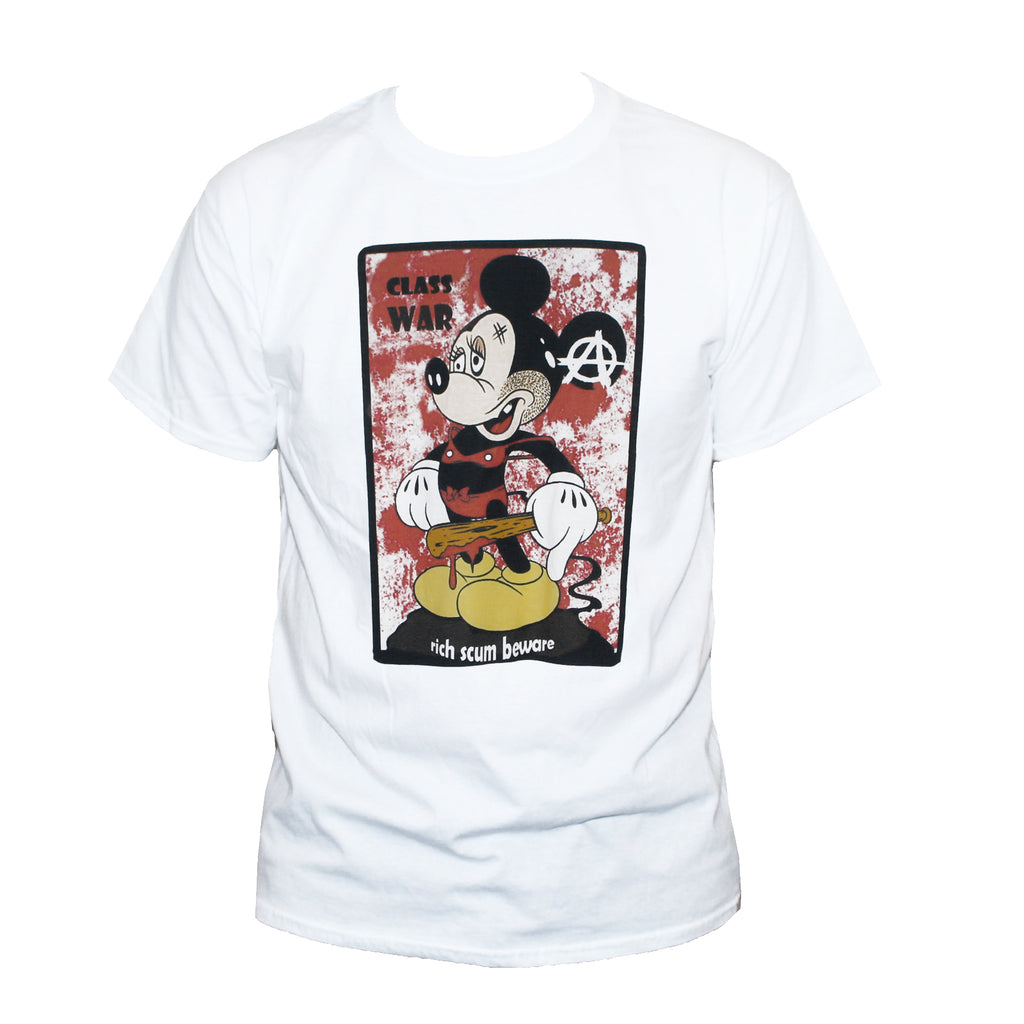 Funny Political Anarchist Class War Mickey Mouse T shirt