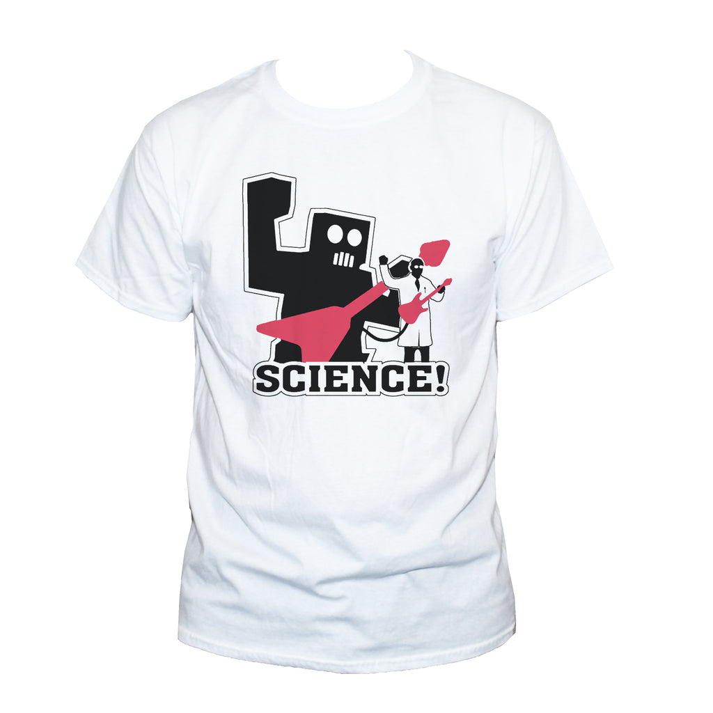 Funny Geek Science Robot With Rock Guitar T shirt