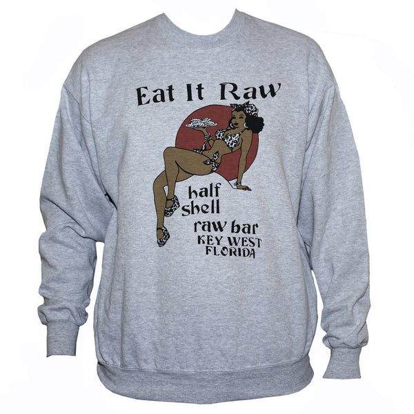 Funny Pin Up Rockabilly "Eat It Raw" Graphic Sweatshirt