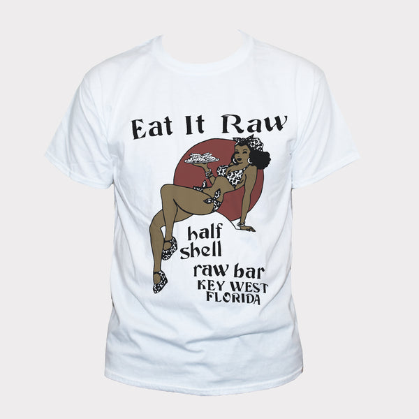 Funny Rude Americana Pin Up "Eat It Raw" Retro Style T shirt