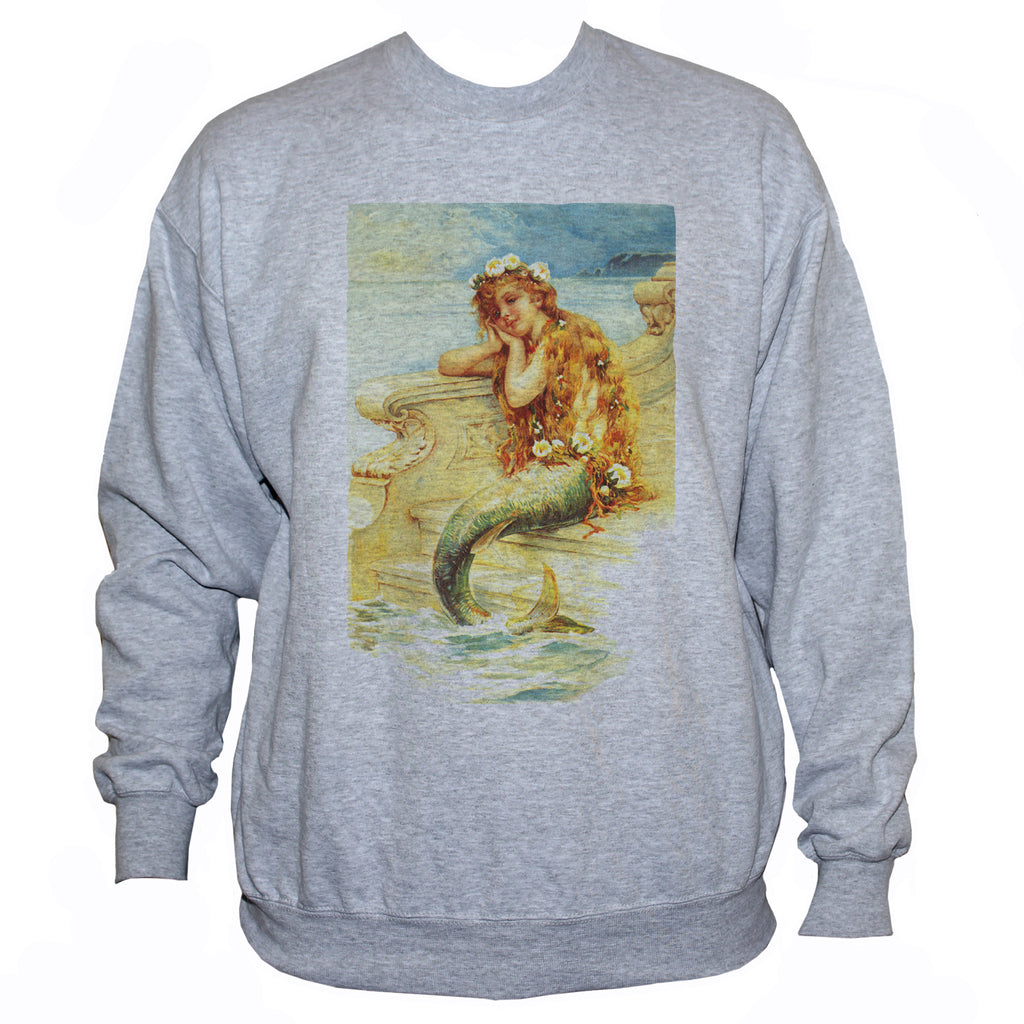 Mermaid Pre-Raphaelite Art Painting Retro Style Sweatshirt