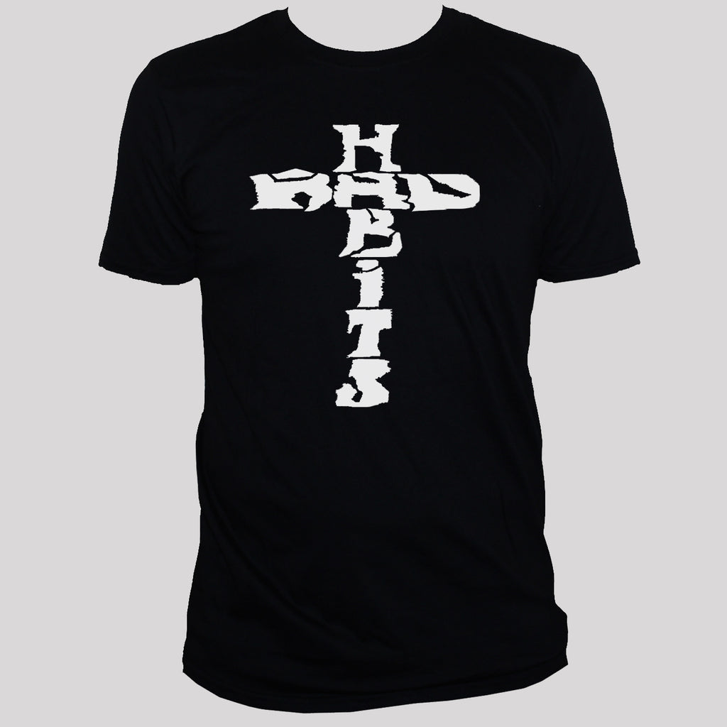 "Bad Habits" Cross Rebel Rockabilly Style Graphic T shirt