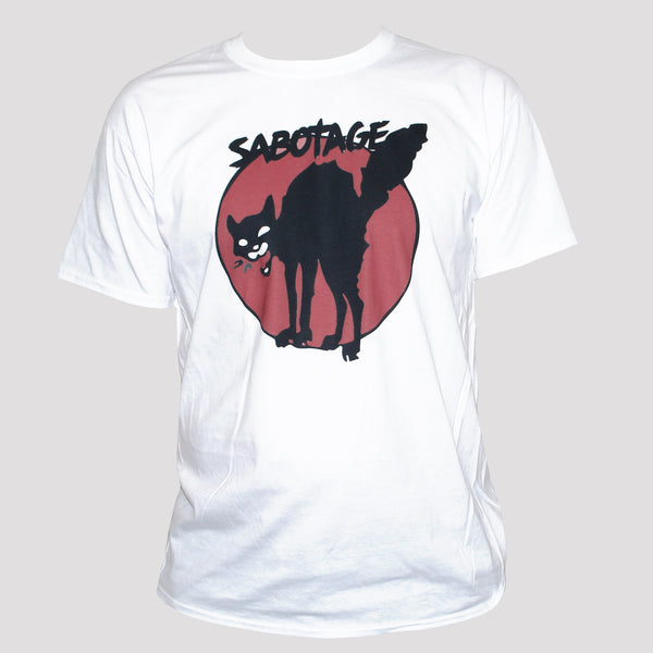 Anarchist "Sabotage" Black Cat T shirt Political Left Wing Revolution Top