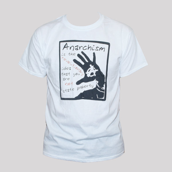 Anarchist T shirt Political Left Wing Revolution Quote Graphic Unisex Tee White