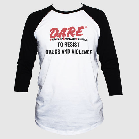 Political Dare To Resist Drugs And Violence Protest T shirt 3/4 Sleeve