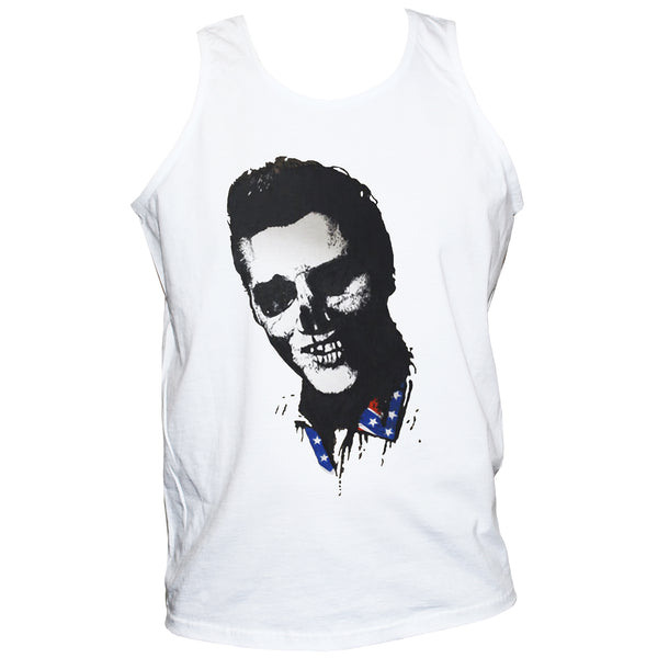 Dead Elvis Skull Goth/Punk/Rockabilly Style T shirt Vest